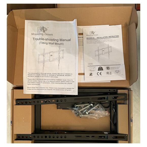 Mounting Dream Universal Tilting TV Wall Mount Bracket MD2268-LK for 37-75" LED - Picture 4 of 6